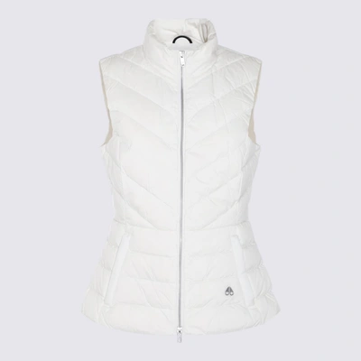 Shop Moose Knuckles White Nylon Down Jacket In Plaster