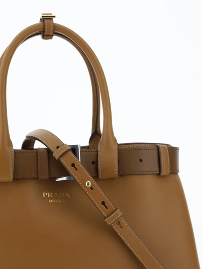 Shop Prada Handbags In Caramel 0