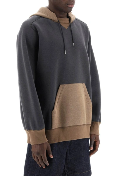 Shop Sacai Hooded Sweatshirt With Reverse In Multicolor