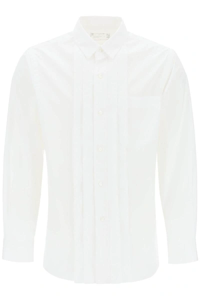 Shop Sacai Layered Poplin Effect Shirt With In White