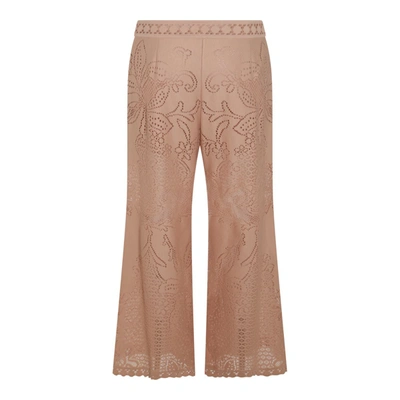 Shop Valentino Trousers In Poudre