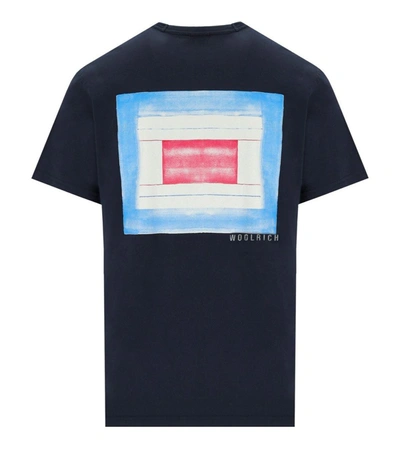 Shop Woolrich Flag Blue T-shirt