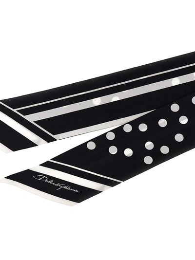 Shop Dolce & Gabbana Bandeau Polka Dots Scarves, Foulards White/black