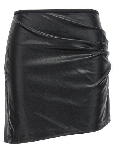 Shop Helmut Lang Leather-effect Skirt Skirts Black