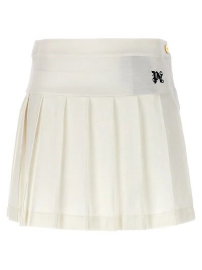 Shop Palm Angels Monogram Skirts White/black