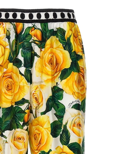 Shop Dolce & Gabbana Rose Gialle Pants Yellow