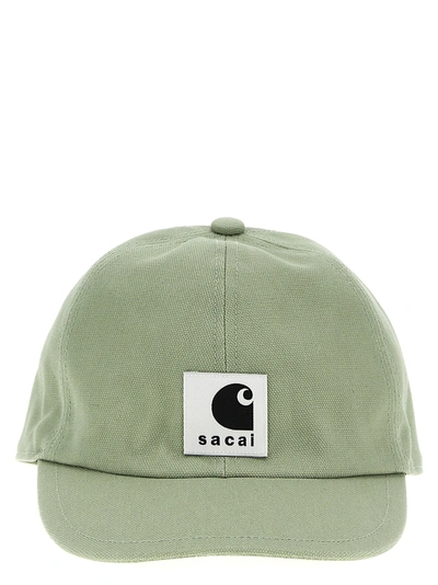 Shop Sacai X Carhartt Wip Cap Hats Green