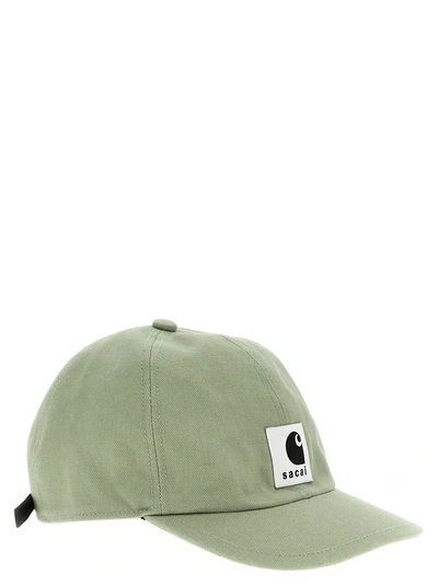 Shop Sacai X Carhartt Wip Cap Hats Green