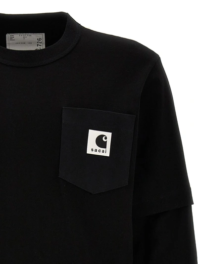 Shop Sacai X Carhartt Wip T-shirt Black