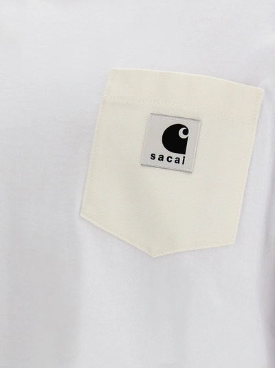 Shop Sacai X Carhartt Wip T-shirt White