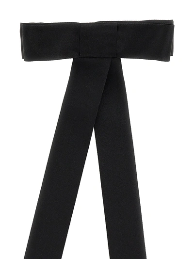 Shop Dolce & Gabbana Satin Bow Tie Scarves, Foulards Black