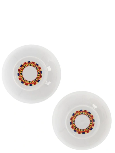 Shop Dolce & Gabbana Set Of 2 Soup Plates Multicolor