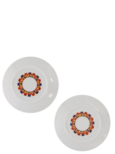 Shop Dolce & Gabbana Set Of 2 Fruit Plates Multicolor