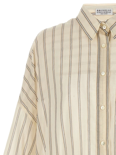 Shop Brunello Cucinelli Striped Shirt Shirt, Blouse Multicolor