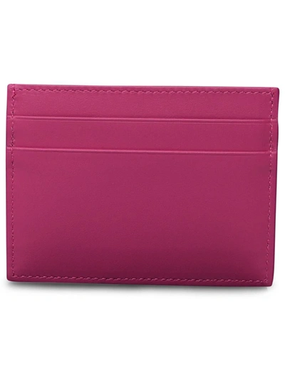 Shop Dolce & Gabbana Gliteria Leather Card Holder In Fucsia