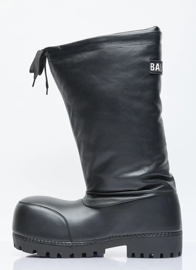 Shop Balenciaga Men Alaska High Leather Boots In Black