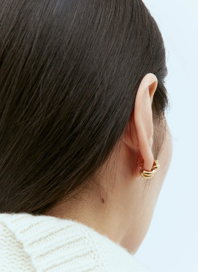 Shop Bottega Veneta Women Knot Hoop Earrings In Gold