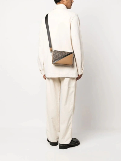 Shop Fendi Men Diagonal Camera Case Bag In Brown