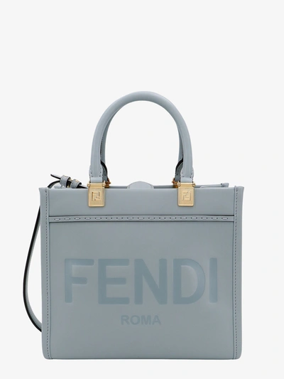 Shop Fendi Woman Sunshine Small Woman Blue Handbags