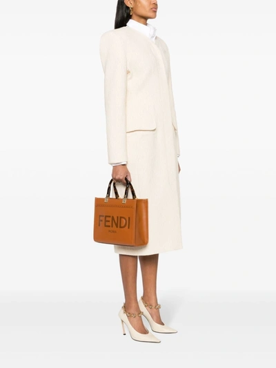Shop Fendi Women Sunshine Small Shopper Bag In Brown