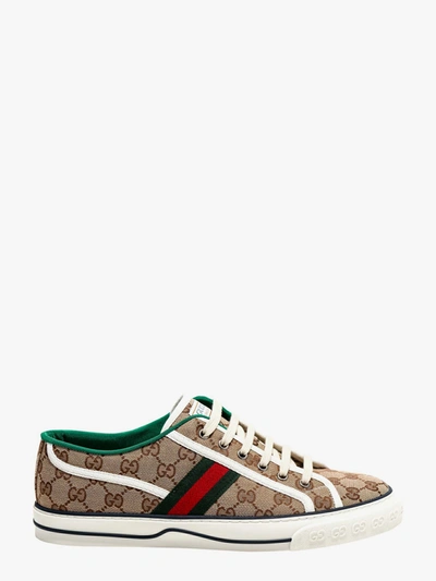 Shop Gucci Man Tennis 1977 Man Beige Sneakers In Cream