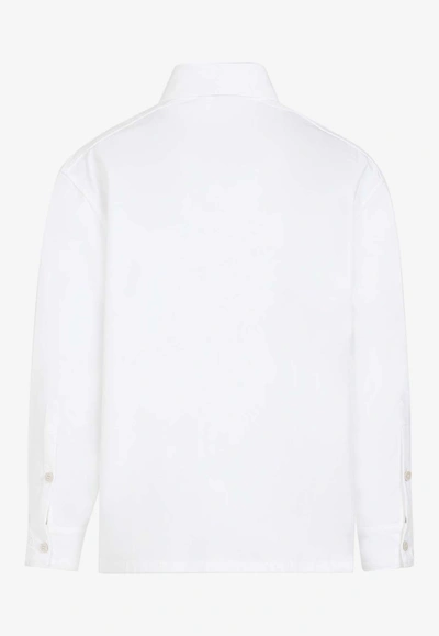 Shop Valentino 3d Floral-detail Overshirt In White
