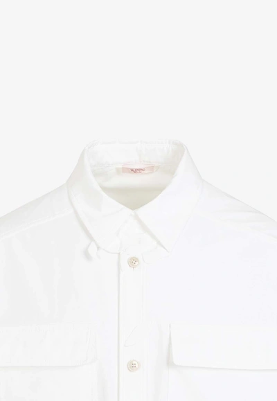 Shop Valentino 3d Floral-detail Overshirt In White