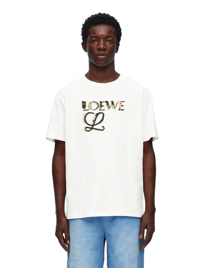Shop Loewe Men Relaxed Fit T-shirt In White