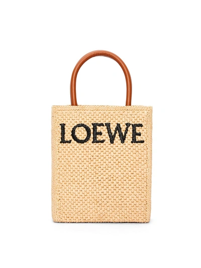 Shop Loewe Women Standard A5 Rafia Tote In Cream