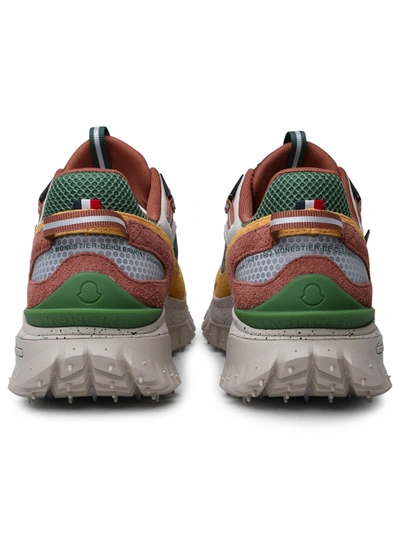 Shop Moncler Man  Multicolor Leather Blend Sneakers