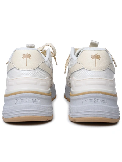 Shop Palm Angels Man  'pa 4' Cream Leather Blend Sneakers
