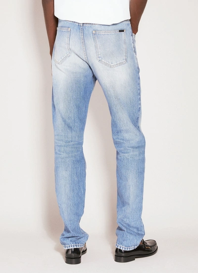 Shop Saint Laurent Men Baggy Denim Jeans In Blue