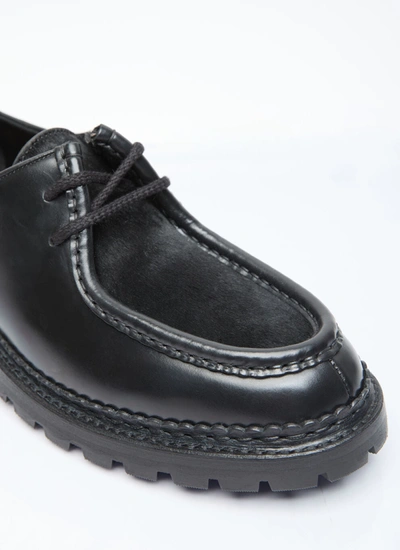 Shop Saint Laurent Men Ponyhair Leather Loafers In Black