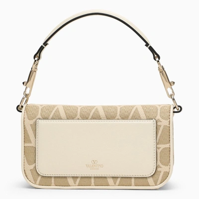 Shop Valentino Garavani Locã² Raffia Shoulder Bag Toile Iconographe Women In Cream