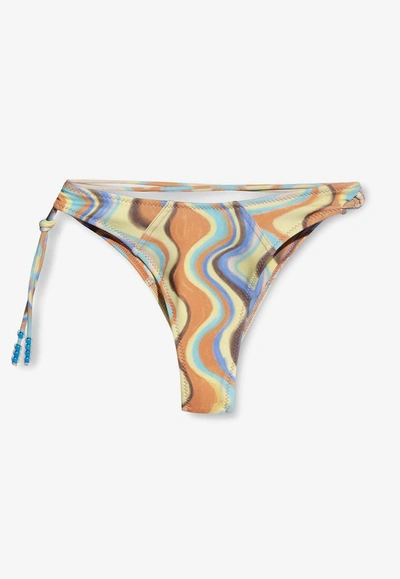 Shop Jacquemus Barco Printed Bikini Bottom In Multicolor