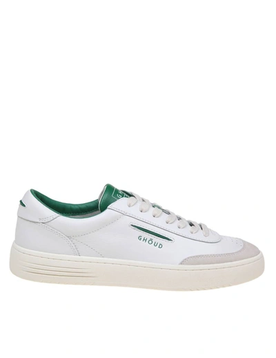 Shop Ghoud Ghōud Leather And Suede Sneakers In Leat/suede Wht/grn