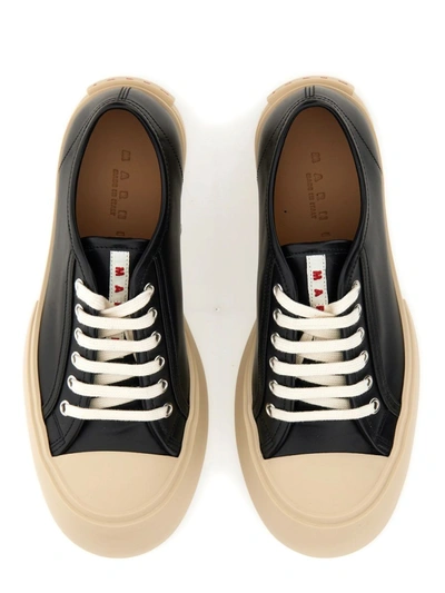 Shop Marni Leather Sneaker In Black