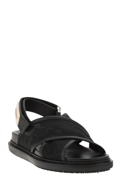 Shop Marni 'fussbet' Sandals In Black