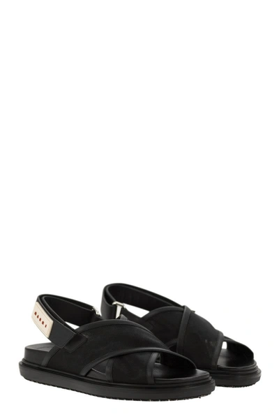 Shop Marni 'fussbet' Sandals In Black