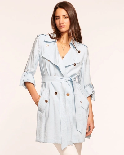 Shop Ramy Brook Avalynn Trench Coat In Crystal Blue