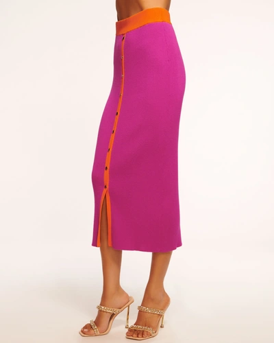 Shop Ramy Brook Guinevere Knit Midi Skirt In Wild Rose