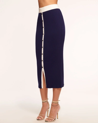 Shop Ramy Brook Guinevere Knit Midi Skirt In Spring Navy