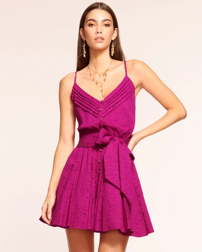 Shop Ramy Brook Kallie V-neck Mini Dress In Rose Burnout