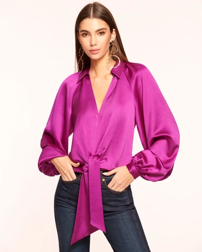 Shop Ramy Brook Emily Puff Sleeve Top In Wild Rose