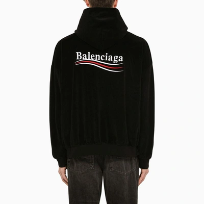 Shop Balenciaga Chenille Political Campaign Sweatshirt In Black