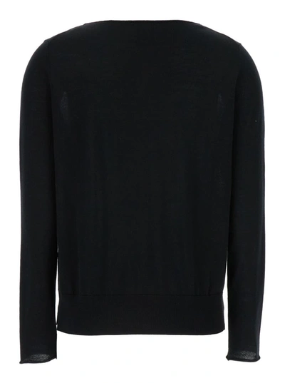 Shop Allude Black Pullover With Boat Neckline In Wool Woman