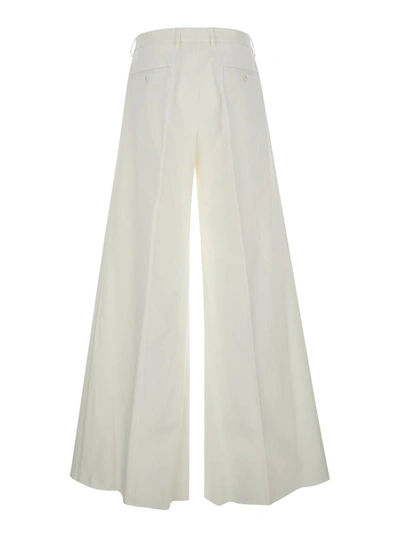 Shop Dolce & Gabbana White Tailored Trousers In Cotton Stretch Man