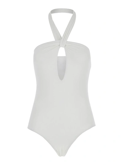 Shop Federica Tosi White One-piece Swimsuit In Polyamide Woman