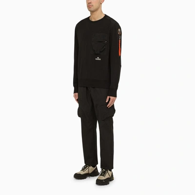 Shop Parajumpers Sweatshirt With Patch Pocket In Black