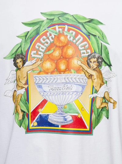 Shop Casablanca White Triomphe D'orange Logo T-shirt In Cotton Man